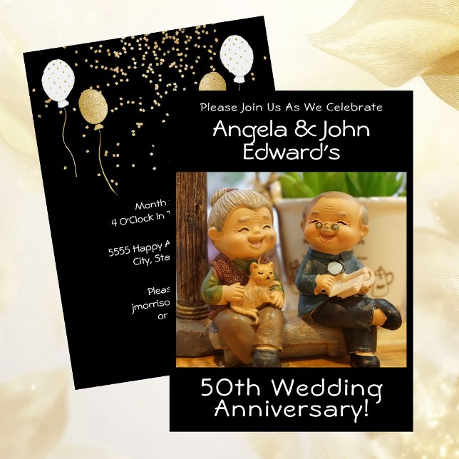 Invitation Funny 50th Wedding Anniversary with Couple's Names (Funny 50th Wedding Anniversary with Couple's Names Invitation)