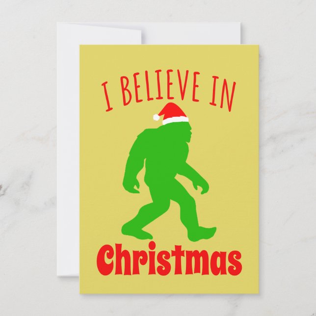Invitation Funny Bigfoot Je Crois En Noël (Devant)