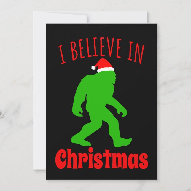 Invitation Funny Bigfoot Je Crois En Noël (Devant)