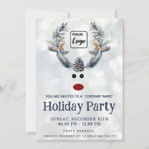 Invitation Funny boho rendeer logo de fête entreprise