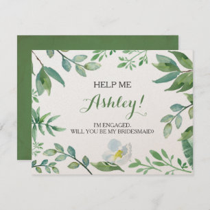 Invitation Funny BRIDESMAID PROPOSAL card, Green