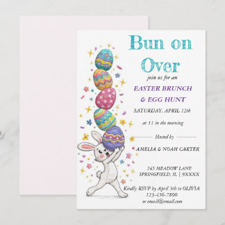 Invitation Funny Bunny Easter BRUNCH & HUNT