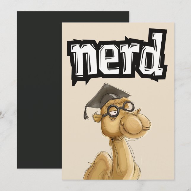 Invitation Funny Camel Geeky Nerd Lunettes, Graduation Casque (Devant / Derrière)