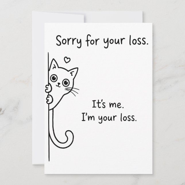 Invitation Funny Cat Loss Card - Snarky Cat Sympathy Humor (Devant)