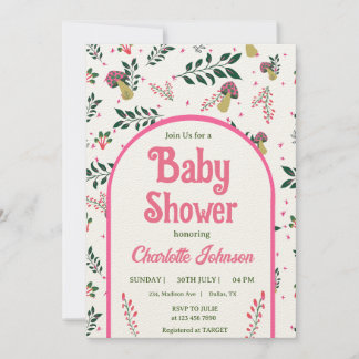 Invitation Funny Champignons et Baby shower de Jardin de cont
