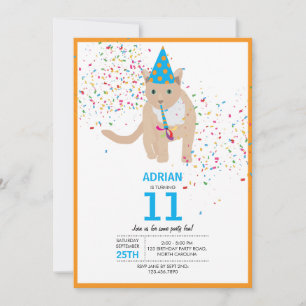 Invitation Funny Chat Thème Anniversaire