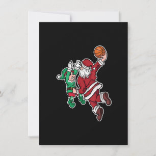 Invitation Funny Christmas Basketball Player Santa Claus Dunk
