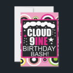 Invitation Funny Cloud Nine Cosmic Birthday Party Invite<br><div class="desc">Funny Cloud Nine Birthday Invite. Great Invite for a Celestial Birthday. Objets de design Moon and Stars Themes with Cosmic and Galaxy.</div>