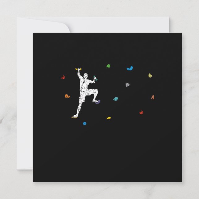Invitation Funny Colourful Boulder Climber Gift (Devant)