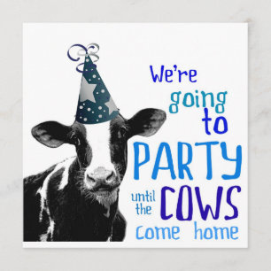 Invitation Funny Cow Bachelor ou Bachelorette Party