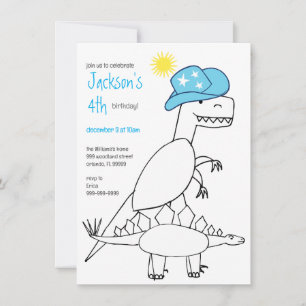 Invitation Funny Cowboy Trex Dinosaur Anniversaire de enfant