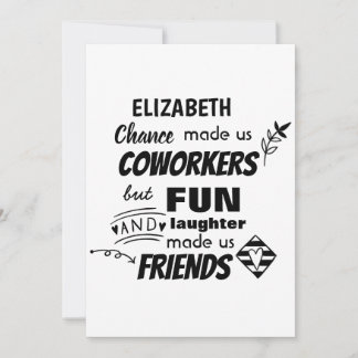 Invitation Funny COWORKER Quitter Goodluck Adieu ami