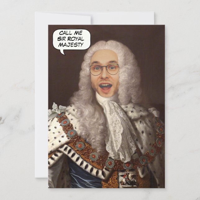 Invitation Funny Custom King Head in Hole photo (Devant)