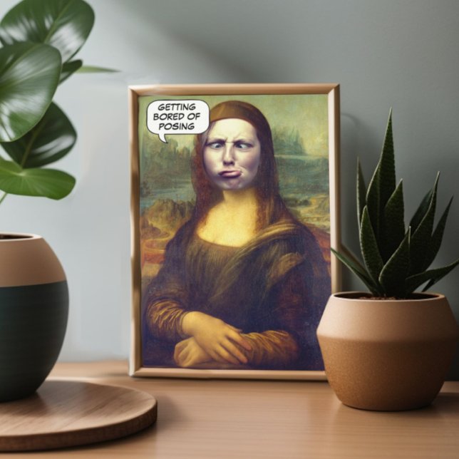 Invitation Funny Custom Mona Lisa Face dans Trou photo (Funny Classic fine art painting Mona Lisa parody with custom put the face in the hole photo.)