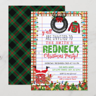 Invitation Funny Doux moche Redneck fête de Noël