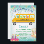 Invitation Funny école de dinosaures Bus fête d'anniversaire<br><div class="desc">Funny école de dinosaures Bus fête d'anniversaire do-it-yourself Nom</div>