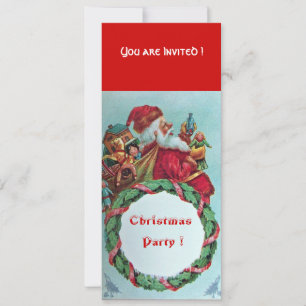 INVITATION FUNNY ET HUMOUR SANTA CLAUS COURONNE VINTAGE