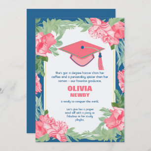 Invitation Funny Floral Brilliance Grad Party