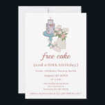 Invitation Funny Free Cake Womens 60e anniversaire<br><div class="desc">Avec une belle fleur illustrée à la main,  pot Mason et gâteau d'anniversaire ces invitations minimalistes sont une façon amusante pour les invités invitations à vos célébrations de 60e anniversaire.</div>