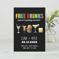 Funny Free Drink Photo Wedding Save the Date