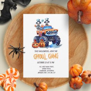 Invitation Funny Ghoul Gang Skeletons Enfants Fête d'Hallowee