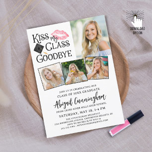 Invitation Funny Graduate KISS MA CLASSE GOODBYE 4 Photos
