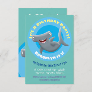 Invitation Funny Hammerhead requin anniversaire personnalisé
