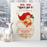 Invitation Funny Ho Ho Holy Retro Père Noël Face Noël<br><div class="desc">Drôle Retro Père Noël Face invitation de fête. Dispose d'une tête Père Noël aquarelle. Toute la formulation peut être modifiée ! Idéal pour un dîner-fête pour les amis ou collègues pendant les vacances ou votre fête de Noël annuelle. Pour apporter d'autres modifications, accédez à Personnaliser ce modèle. En bas, vous...</div>