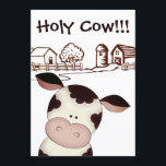 Invitation Funny Holy Cow Farm humoristique 50e fête d'annive<br><div class="desc">Cette vache sainte ! ! ! vous êtes vieux 50ème anniversaire invitation présente une vache drôle en état de choc sur la vieillesse. Il y a une charmante ferme dessinée à la ligne dans l'arrière - plan. Le dos contient également le mot art "MOOO !" avec la vache humoristique posée...</div>