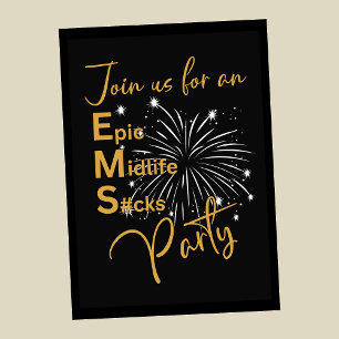 Invitation Funny Hommes Gold Epic Midlife S#cks 50e anniversa