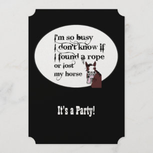 Invitation Funny Horse Thème Occidental Anniversaire Personna