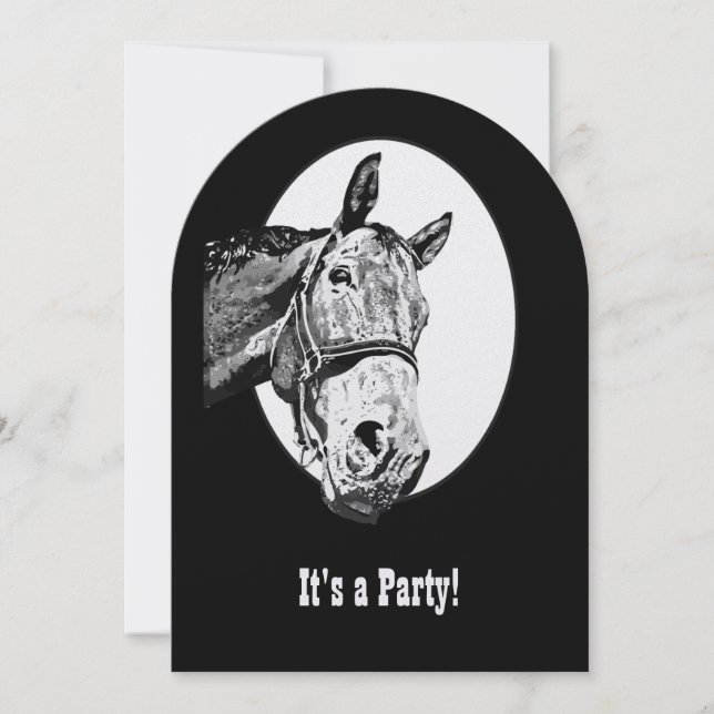 Invitation Funny Horse Western Thème Anniversaire Personnalis (Devant)