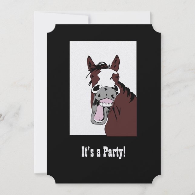 Invitation Funny Horse Western Thème Anniversaire Personnalis (Devant)