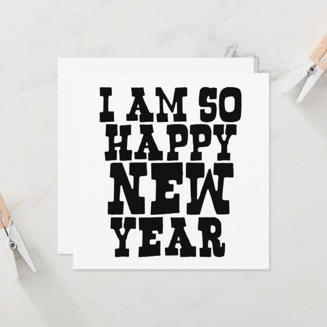 Invitation funny humorous happy new year sayings (Devant/Arrière en situation)
