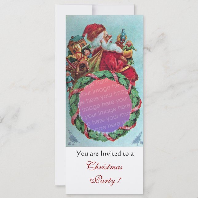 Invitation FUNNY, HUMOUR SANTA CLAUS Modèle photo VINTAGE (Devant)