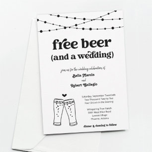 Invitation Funny Libre Bière Mariage à thème