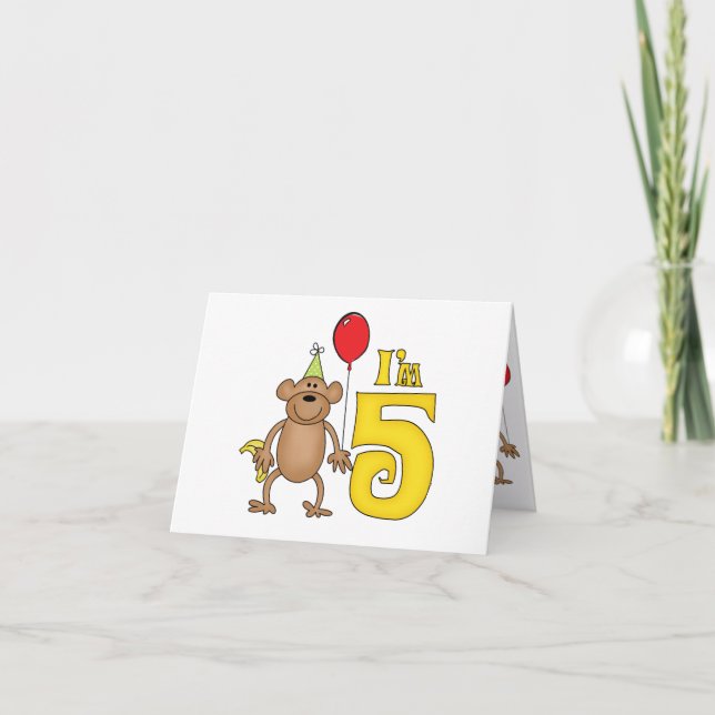 Invitation Funny Monkey 5e anniversaire (Devant)