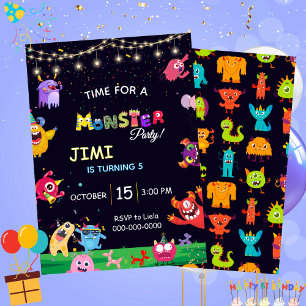 Invitation Funny Monster anniversaire de enfant de la fête In