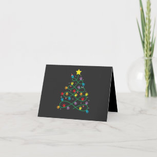 Invitation Funny Noël Paw Tree Puppy Paws GIft