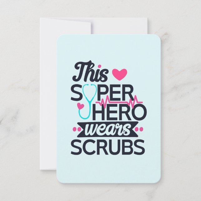 Invitation Funny Nuring Superhero Dit Merci (Devant)