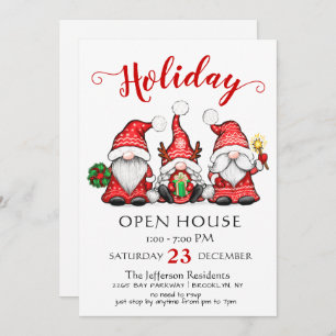 Invitation Funny Père Noël Gnomes Noël Holiday Open House