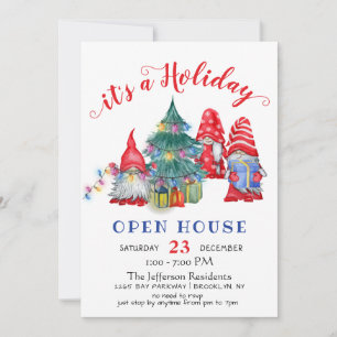 Invitation Funny Père Noël Gnomes Noël Holiday Open House