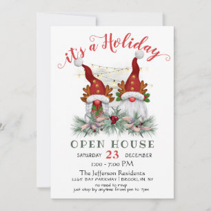 Invitation Funny Père Noël Gnomes Noël Holiday Open House