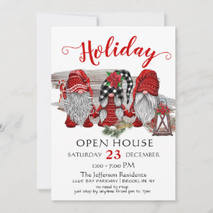 Invitation Funny Père Noël Gnomes Noël Holiday Open House