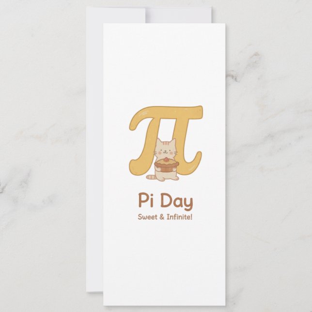 Invitation Funny Pi Day Animal with Pie – Math Lover Gift (Devant)