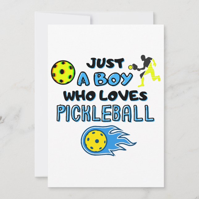 Invitation Funny Pickleball Player Just A Boy Who Loves Pickl (Devant)