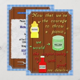 Invitation Funny Picnic Cookout Party Pun