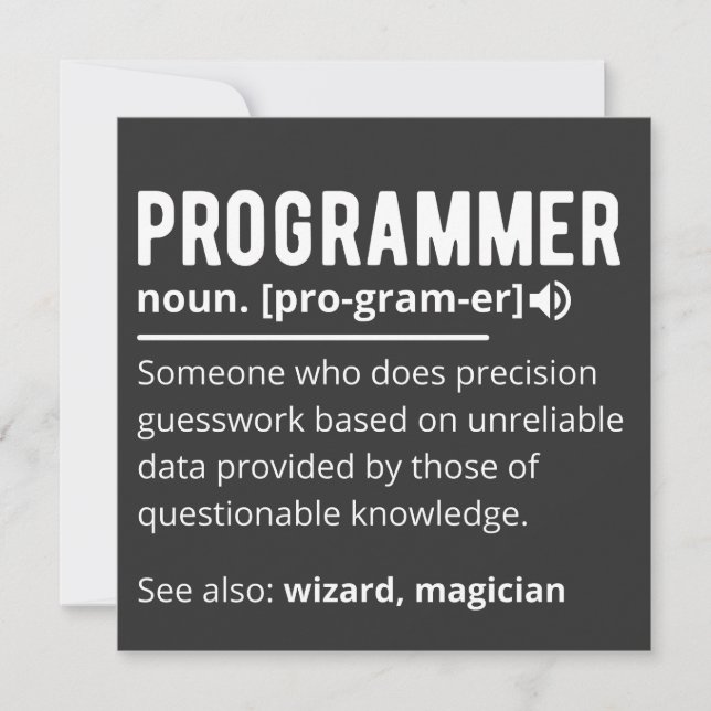 Invitation Funny Programmer Code Developer Meaning Definition (Devant)