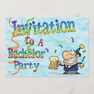 Invitation Funny Rainbow Text Bachelor Party