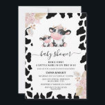 Invitation Funny rose Floral Saint Vache Baby shower d'impres<br><div class="desc">Funny Pink Floral Holy Cow Imprimer Baby shower Invitation Jolie vache à thème baby shower invitation pour une petite fille avec une jolie vache et veau noir et blanc, un motif d'impression de vache noir et blanc et quelques arrangements jolies roses floraux roses. La conception de l'invitation baby shower de...</div>